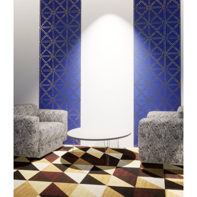 New wallpaper is handmade printed with the use of the wooden printing method on paper-textile runo. The top pattern colour...
