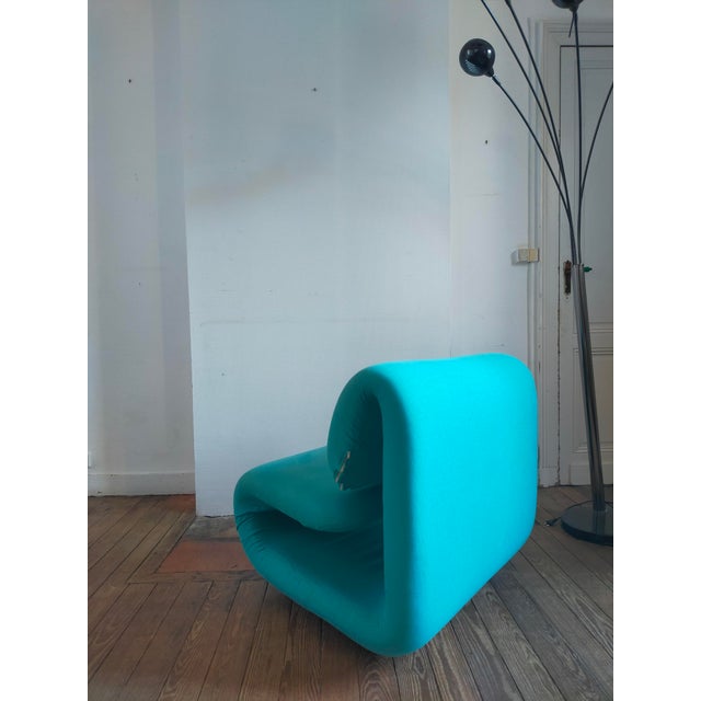 Blue Armchair by Henri Etienne Martin, 1960s For Sale - Image 6 of 10