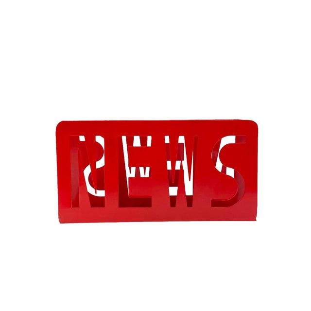 Space Age Red Magazine Rack, France, 1970s For Sale - Image 14 of 15