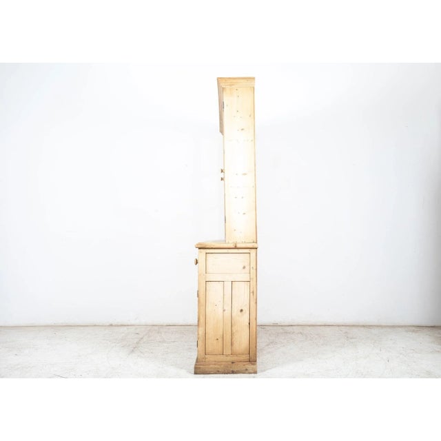 Wood Large English Pine Glazed Panelled Dresser, 1860s For Sale - Image 7 of 15