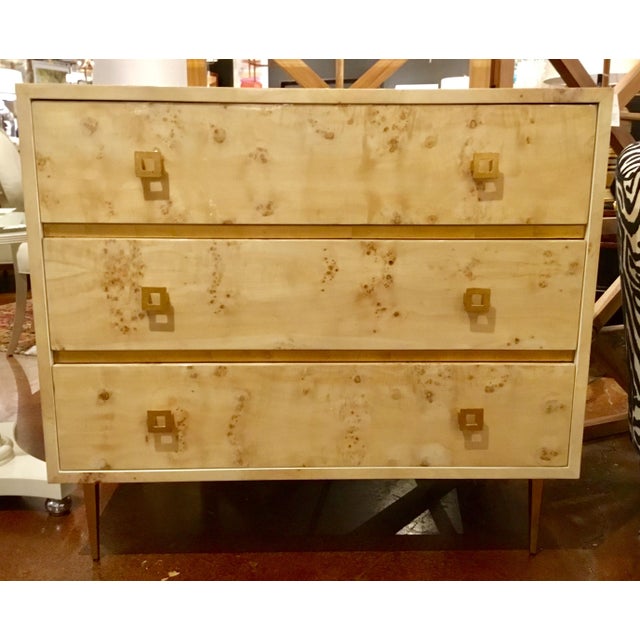 Mid Century Modern Inspired Worlds Away Hudson Blonde Burl Wood