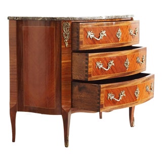 Antique French Chest of Drawers with Marble Top, 1800s For Sale