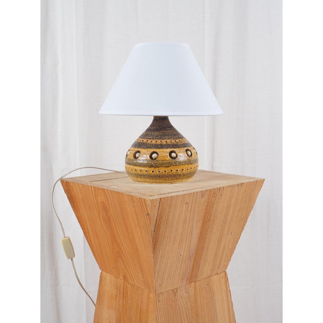 Brown Mid-Century Ceramic Lamp by Georges Pelletier, France, 1960 For Sale - Image 8 of 8