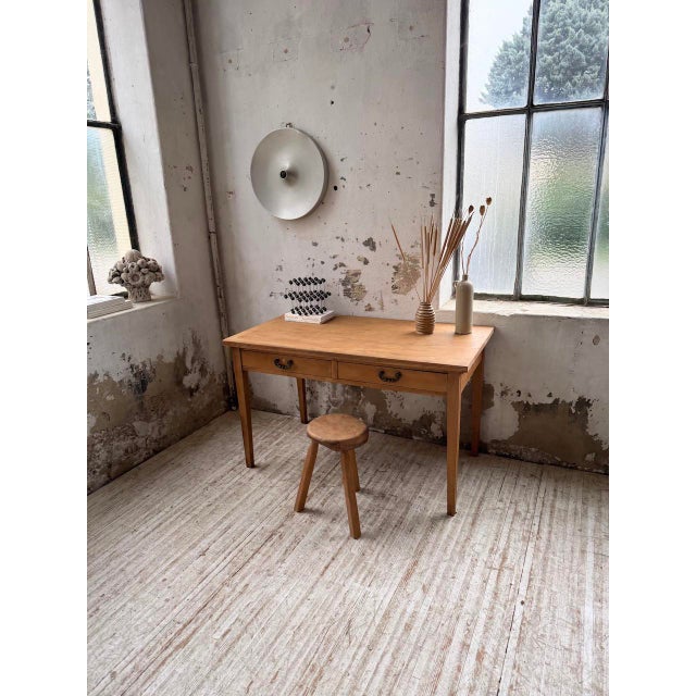 Brown Oak Veneer Desk, 1950s For Sale - Image 8 of 18