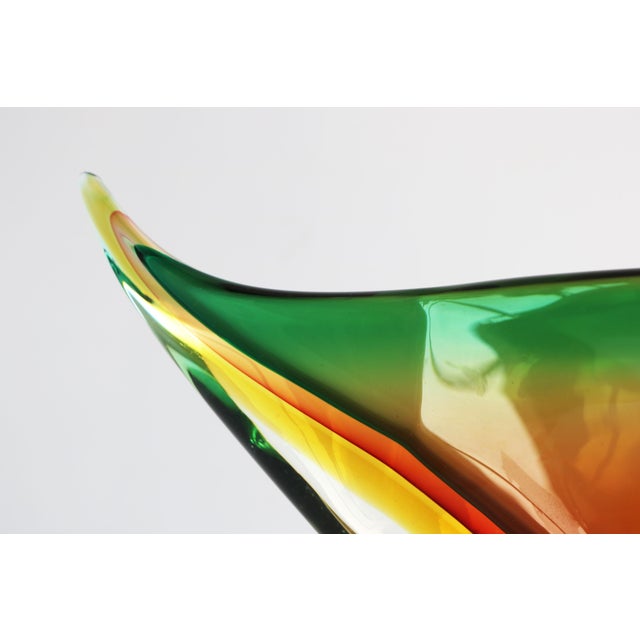 Gorgeous & Timeless! This freefrom vase by Flavio Poli for Seguso italy 1960. Made fully by hand using the Sommerso...