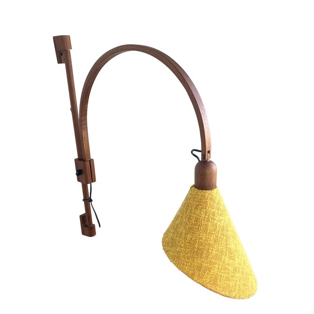Mid-Century Modern Adjustable Teak Wall Lamp, Germany, 1970s For Sale