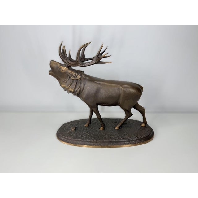Large Elk or Stag Sculpture, 1970s, Bronze For Sale - Image 9 of 9