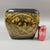 Chinese glazed storage jar with a square tapering body having rounded corners and decorated to each side with a bird...