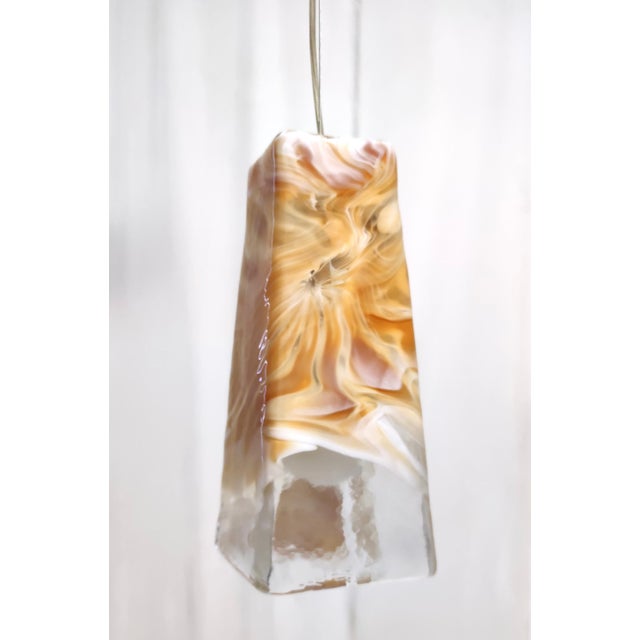 Vintage Orange Murano Glass and Brass Pendant from La Murrina, 1970s For Sale - Image 11 of 18