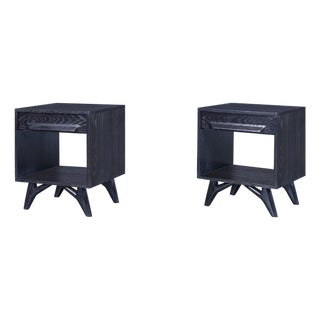 Mid-Century Modern Cerused Nightstands by Jack Van Der Molen For Sale
