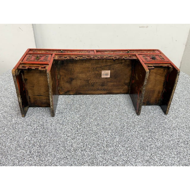 Antique Chinese Red Altar Table Box For Sale - Image 4 of 12