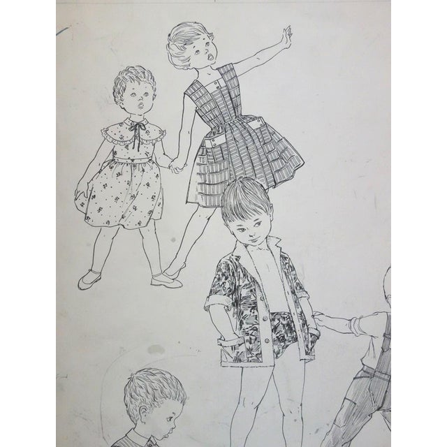 Rosy ANDREASI-VERDIER Fashion drawing : Kids at the Beach Ink drawing Stamp of "Rosy Andreasi Verdier" archives on the...