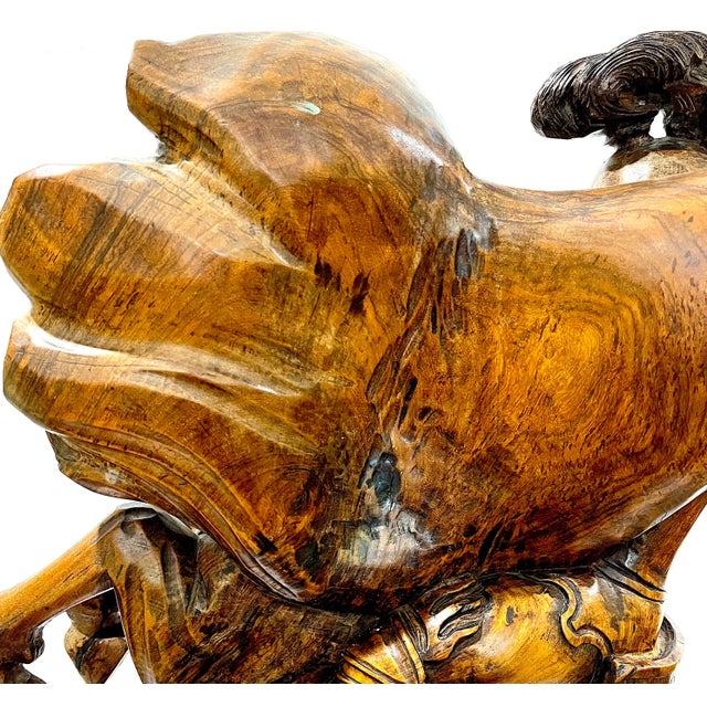 Antique Monumental Knight on Steed Hand-Carved Wood Statue For Sale - Image 10 of 13
