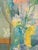 Vintage Original Pixelated Botanical Still Life Painting Framed For Sale - Image 4 of 10