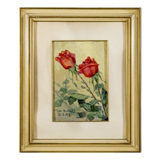 Vittorio Novelli, Still Life with Flowers, 1958, Oil Painting on Cardboard, Framed For Sale