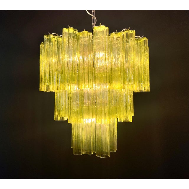 Mid-Century Modern Murano Glass Three-Tier Tube Chandelier, 1990s For Sale - Image 10 of 15
