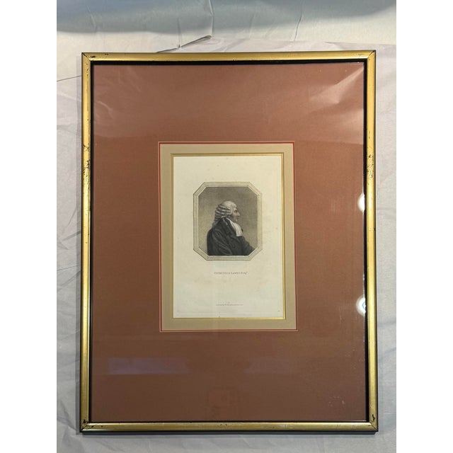 Pair of Antique English Hand Colored Engraving Portraits For Sale - Image 11 of 11