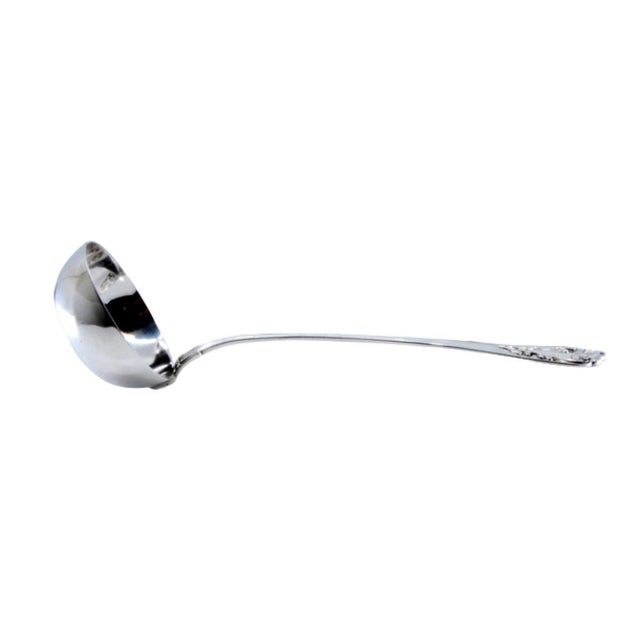 Silver Soup Ladle with Grooves For Sale - Image 9 of 9