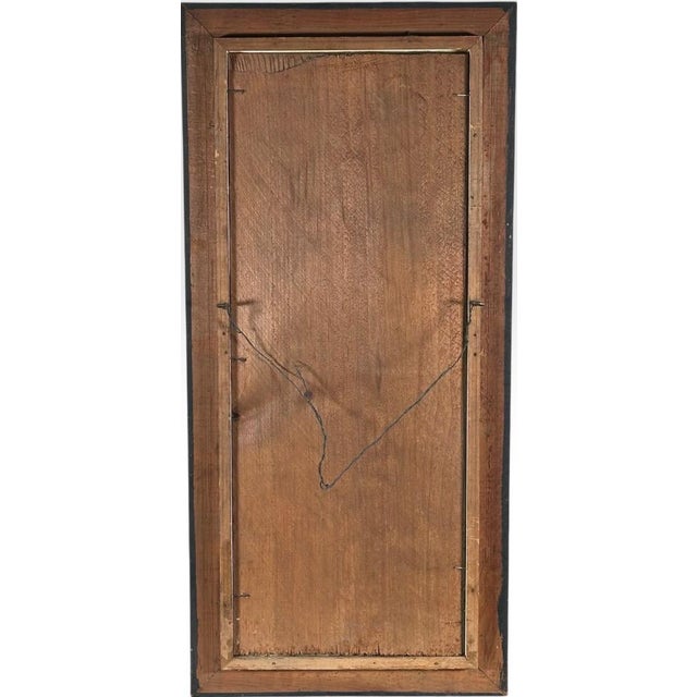 Antique 19th Century Floral Oil Painting on Glass Pane in Victorian Faux Bois Gilt Frame For Sale - Image 10 of 10