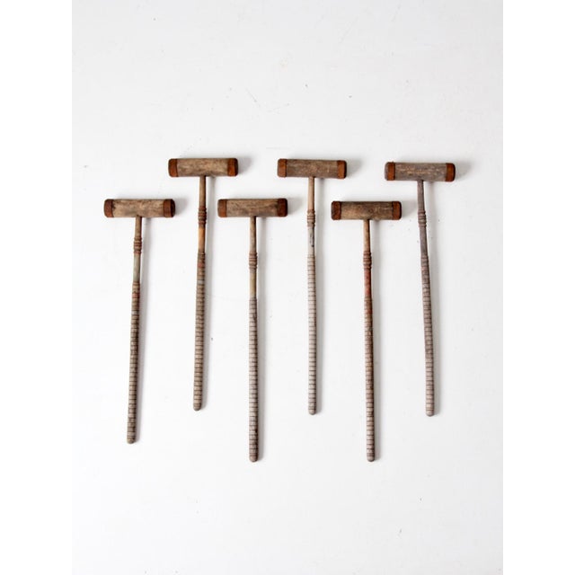 Vintage Rustic Croquet Mallets Set of 6 Chairish
