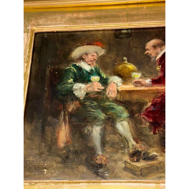 Signed Oil on Panel, Dutch Golden Age Manner Tavern Scene, 19th Century For Sale - Image 4 of 15