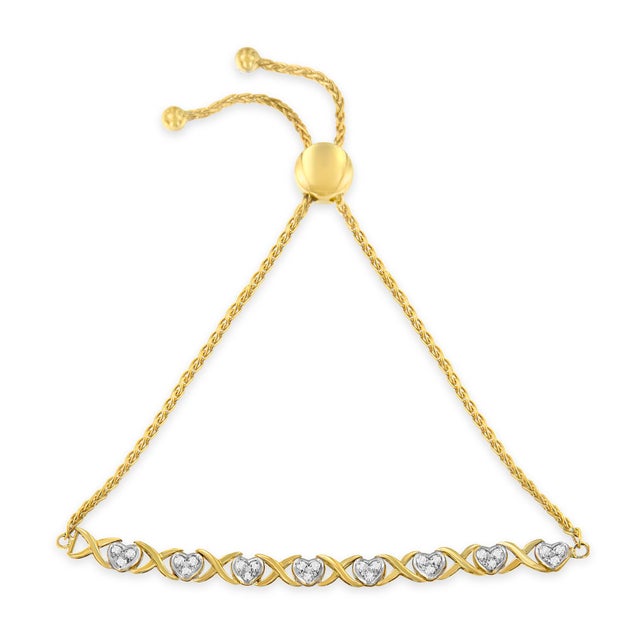 Elegant and timeless, this gorgeous .925 sterling silver bolo bracelet features 0.1 carat total weight of round, rose cut,...