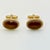 1970s Mid-Century Hollywood Regency Boho Chic Gold Tone Oval Brown Cufflinks - A Pair For Sale - Image 4 of 8