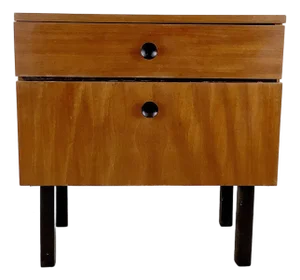 Late 20th Century Nightstand With Drop-Front Cabinet and Drawer