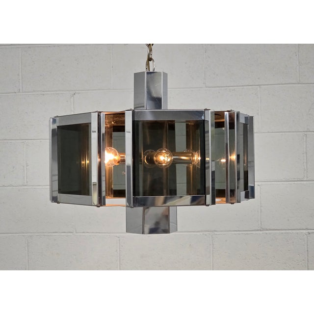 1960s 1960s Space Age Chrome Chandelier by Robert Sonneman for Fredrick Ramond For Sale - Image 5 of 9