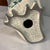 Mid-Century Modern Italian Attributed to Alvino Bagni Ceramic Owl Figurine With Blue Jewel Glass Eyes & Floral Crackle Glaze 10” White and Blue For Sale In Chicago - Image 6 of 11