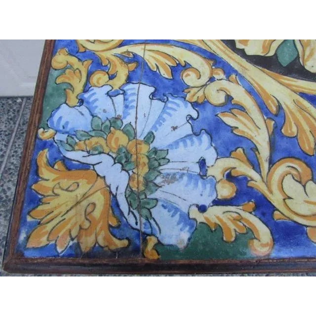 Late 19th Century Antique Spanish Tile Top Table For Sale - Image 5 of 10