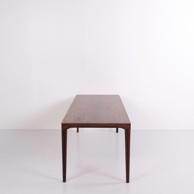 Danish Rectangular Rosewood Coffee Table with Round Tapered Legs, 1960s For Sale - Image 3 of 11
