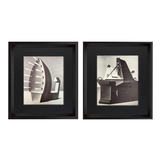 Konrad Klapheck "Fanatique & La Mére.." Lithograph Ltd. Ed. W/Frame - Set of 2 For Sale