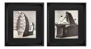 Konrad Klapheck "Fanatique & La Mére.." Lithograph Ltd. Ed. W/Frame - Set of 2