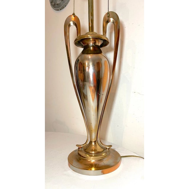 High Quality Large Antique Silver Gold Bronze Modernist Urn Style Table Lamp For Sale In New York - Image 6 of 11