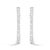 Contemporary 14K White Gold 3.0 Cttw Princess Cut Diamond Inside Out Hoop Earrings (G-H Color, SI2-I1 Clarity) - 28 MM For Sale - Image 3 of 5