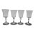 Vintage Etched Leaves & Berries Crystal 5" Wine Glass Set of 4 For Sale