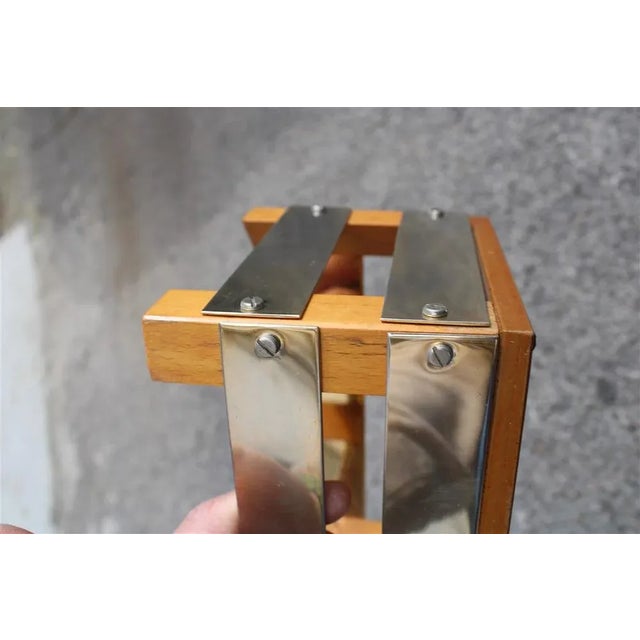 Italian Wood & Brass Wastepaper Bin, 1970s For Sale - Image 6 of 7