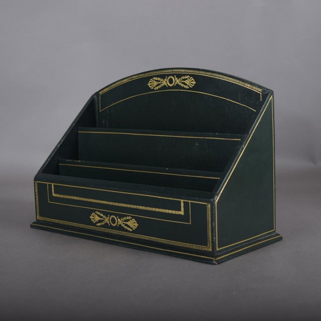 Green and Gold Three-Tier Letter Holder, 1960s For Sale - Image 9 of 16