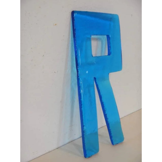 Letter R in Glass, 1980s, in Very Good conditions. Designed 1980 to 1989