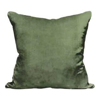 The House of Scalamandré Strie Velvet Pillow, Kelly For Sale
