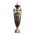 Tall Statement Antique Ruby Cut to Clear Crystal Lidded Urn With Second Empire Style Bronze Mounts For Sale