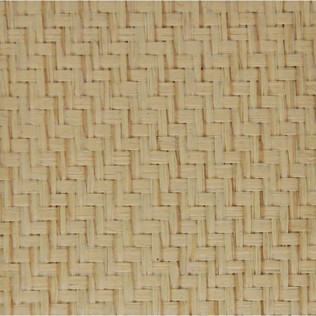 Textile Matthew Izzo Home Collins 40" Square Two Drawer Game Table in Light Natural Grasscloth With Light Blue Lacquer Accent For Sale - Image 7 of 8