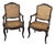 Pair of Antique French Cane Arm Chairs For Sale
