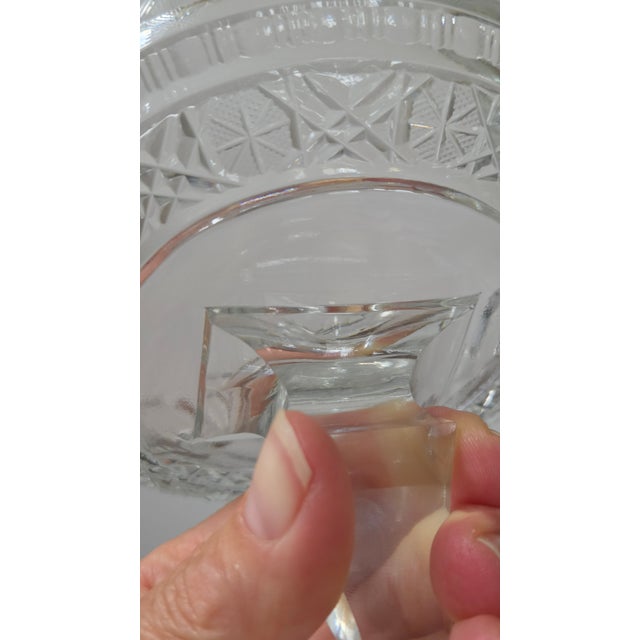 Vintage Cut Glass Star and Leaf Pedestal Compote For Sale - Image 15 of 18