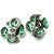 Emerald and Diamond 3.30 Carat 18 Karat Gold Floral 0.85 Inch Clip on Earrings - 2 Pieces For Sale In New York - Image 6 of 13