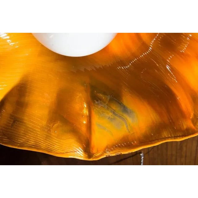 1960s Orange Venini Murano "Hat" Style Pendant by Toni Zuccheri For Sale - Image 10 of 13