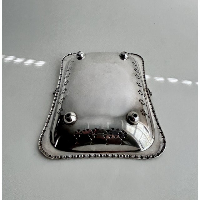 Cheltenham England Handled Silver Plate Pierced Basket For Sale - Image 15 of 18