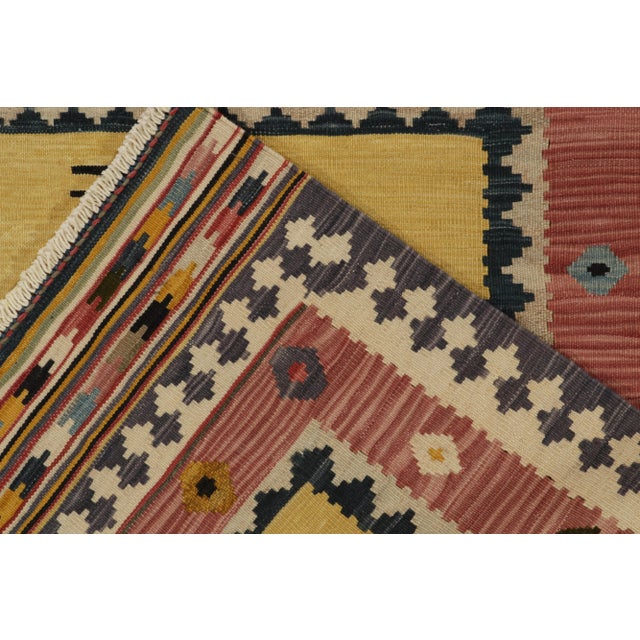 Vintage Sofreh Kilim Rug in Camel, Red Medallions and Colorful Tribal Borders For Sale In New York - Image 6 of 7