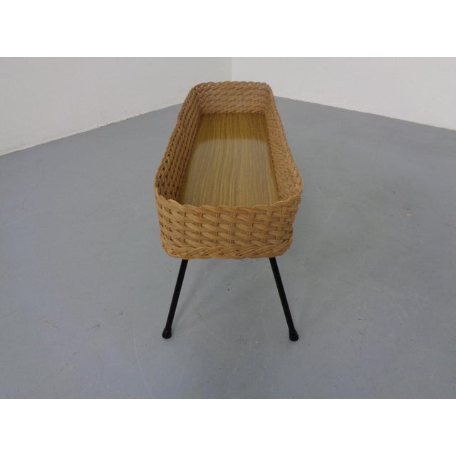 Large German Flower Planter in Rattan and Steel, 1950s For Sale - Image 9 of 15